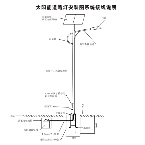 led太陽能路燈接線圖